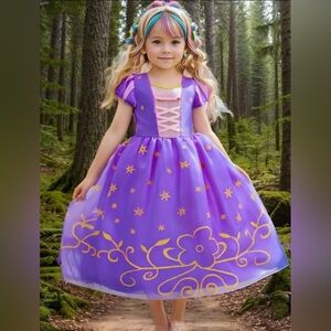 Purple and Gold Kids Princess Costume